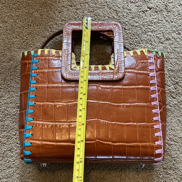 Staud Shirley Croc Crochet Edge Bag. Comes with matching pouch! - Picture 14 of 15